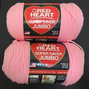 Red Heart Super Saver Jumbo Yarn in Petal Pink 14 Oz Ea